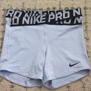 Light blue Nike Pro shorts